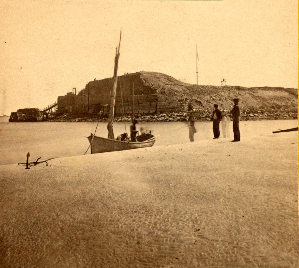 Detail of View of Fort Sumpte, Charleston Harbor, S.C., taken from the sand bar by Anonymous