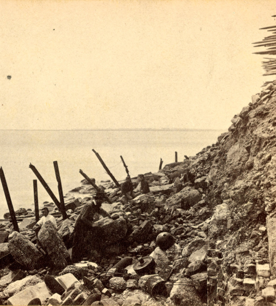 Detail of Sea face of Fort Sumpte, looking toward Morris Island by Anonymous