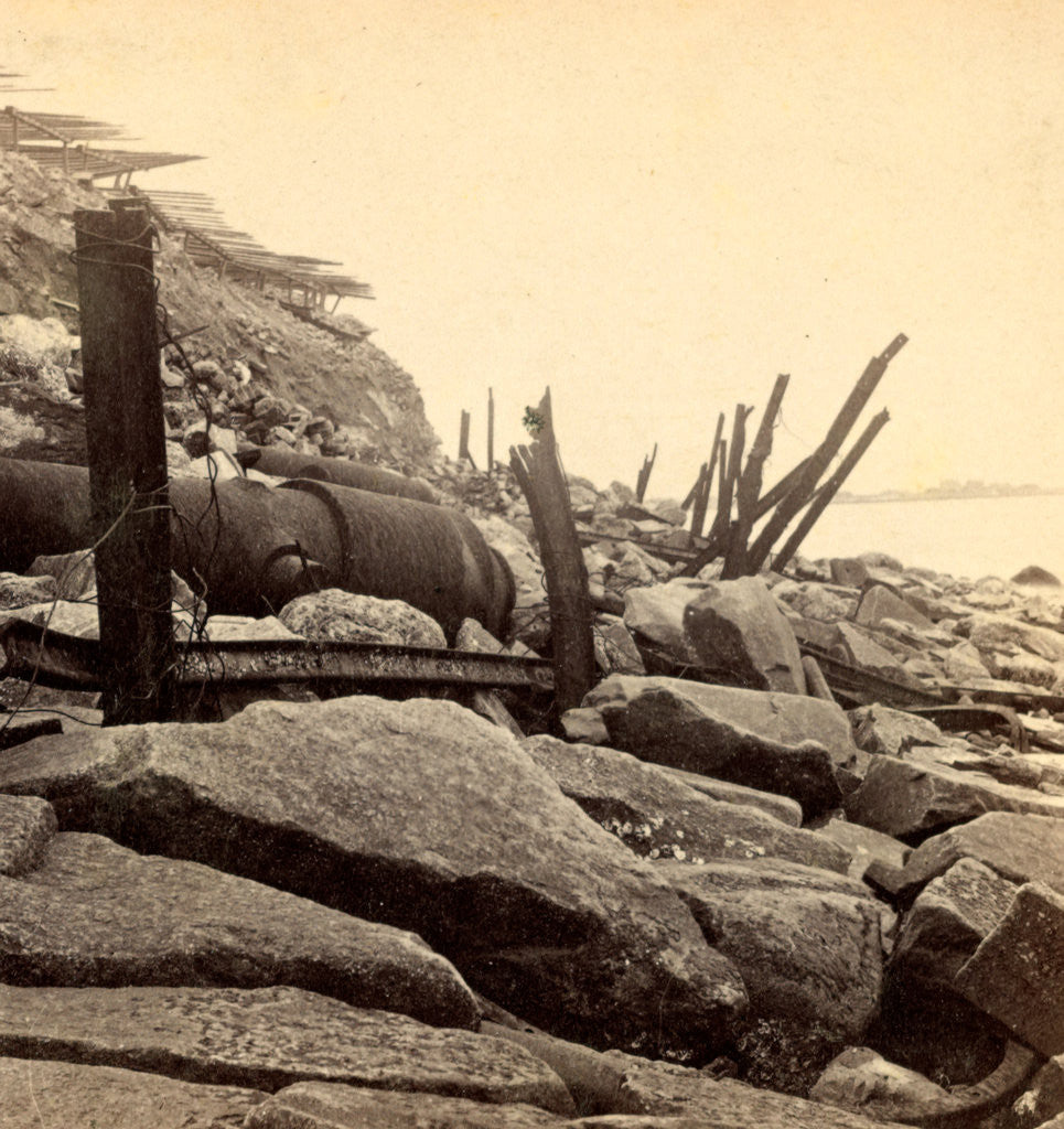 Detail of Sea face of Fort Sumpte, shewing (i.e. showing) broken guns &c by Anonymous