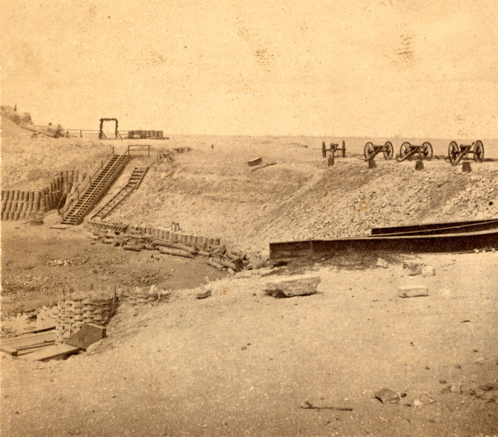 Detail of View from the parapet of Fort Sumpte, S.C., with Charleston in the distance by Anonymous