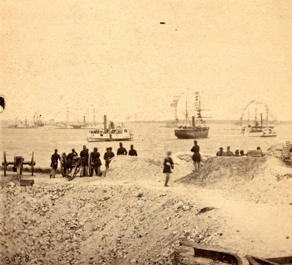 Detail of View from the parapet of Fort Sumpte, with Charleston in the distance by Anonymous