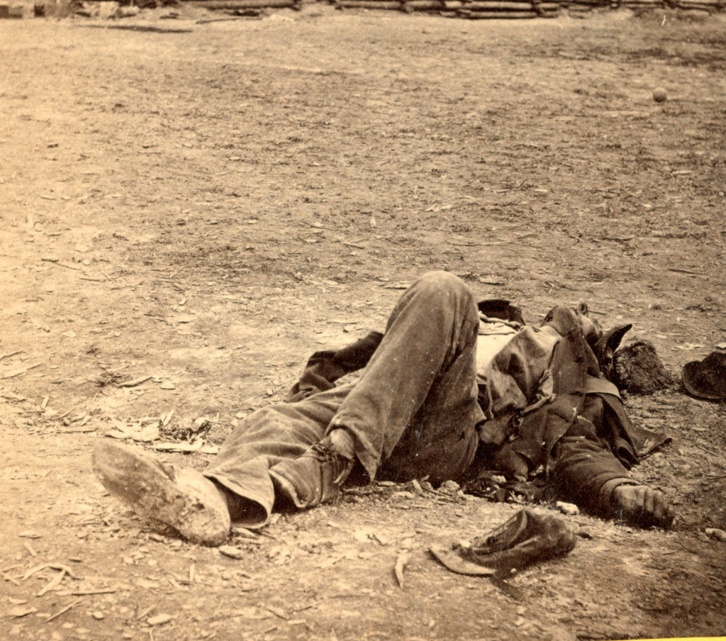 Detail of A dead rebel soldier, inside the Union picket lines, USA by Anonymous