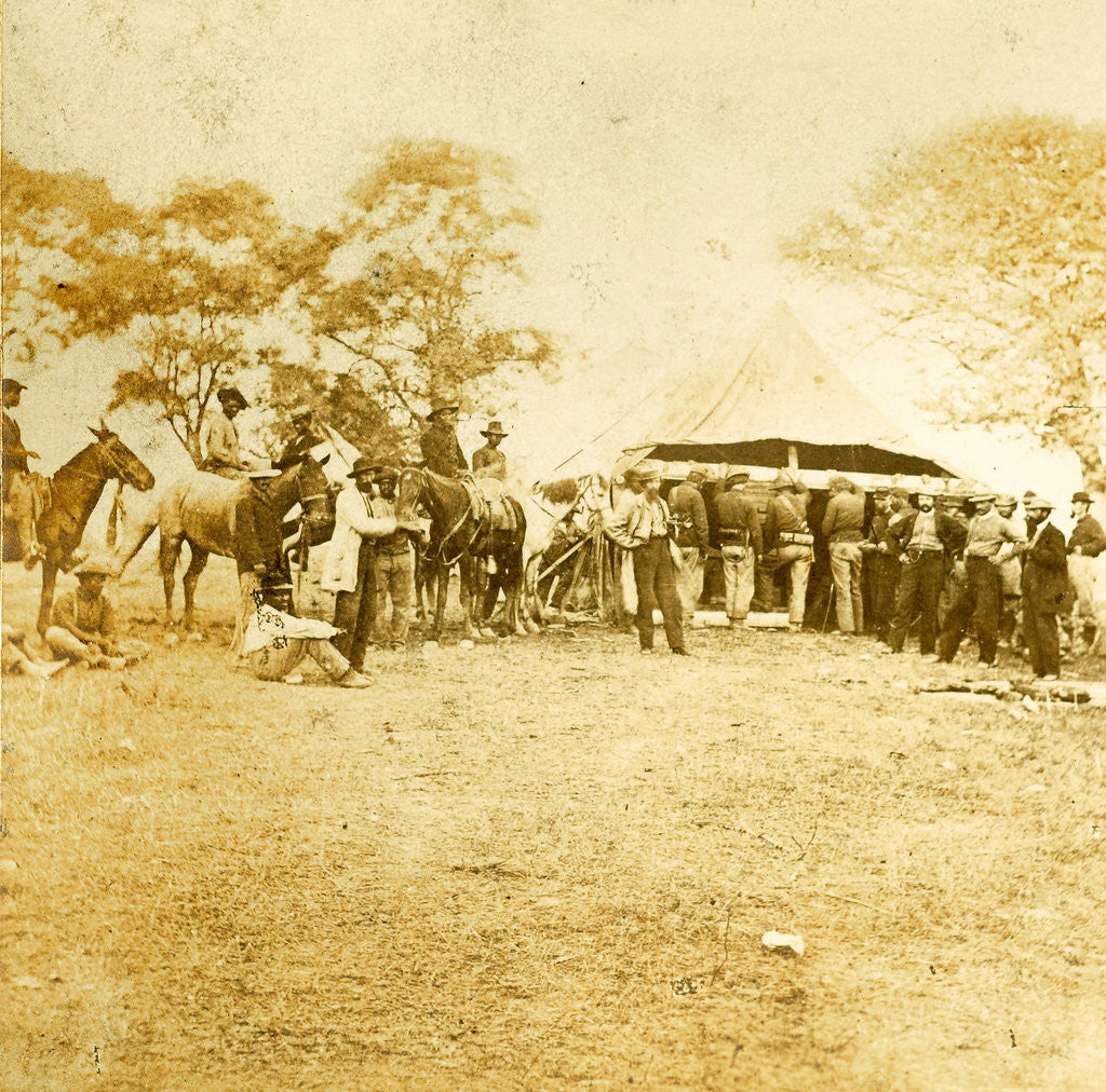 Detail of Comrades will all remember how we made a rush for the old well to fill our canteens, when on the march, USA by Anonymous