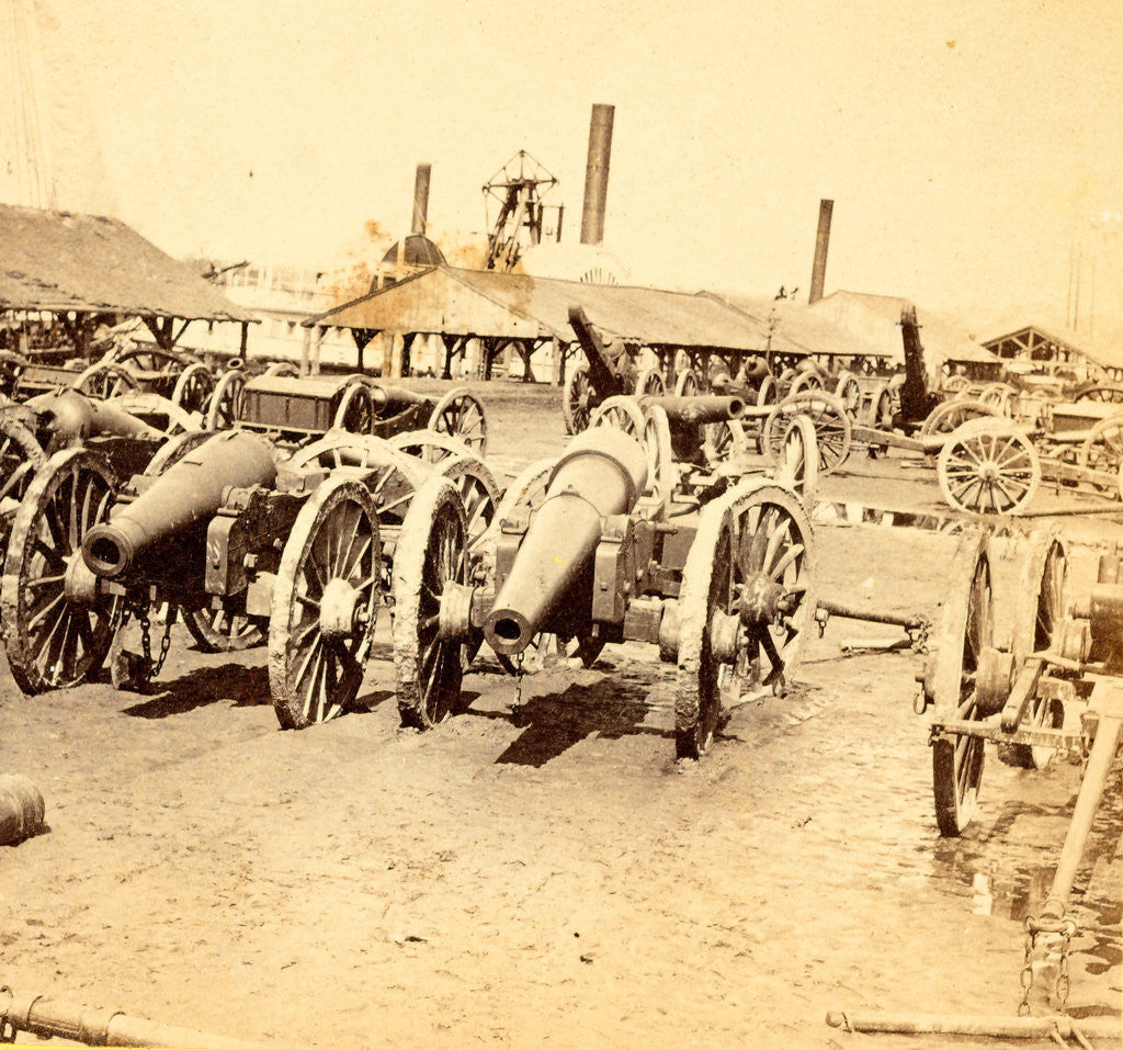 Detail of Captured siege guns, at Rocketts, Richmond, VA, USA by Anonymous