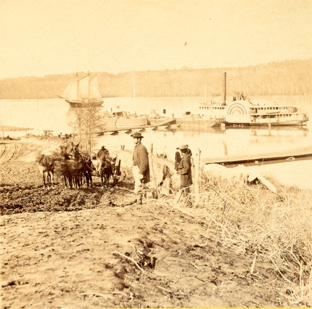 Detail of General hospital wharf. Army of the Potomac, City Point, VA, USA by Anonymous