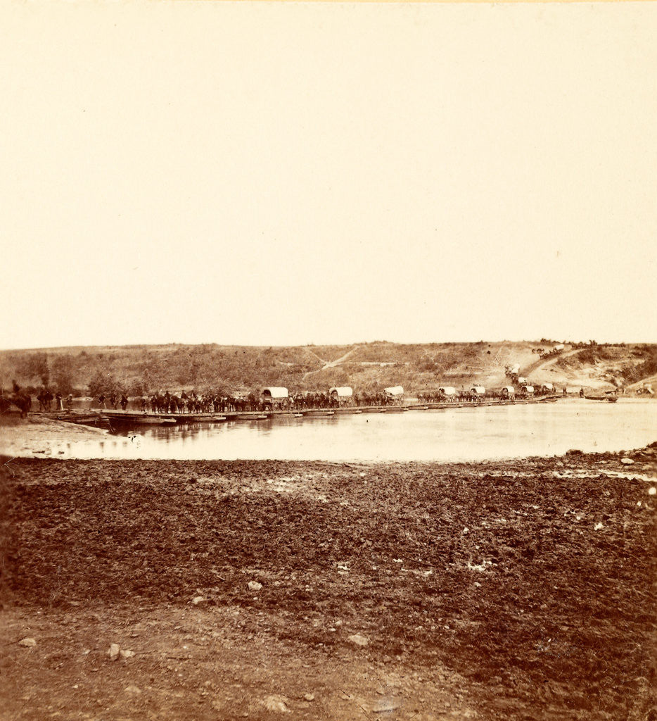 Detail of Wagon train crossing the Rappahannock River, USA by Anonymous