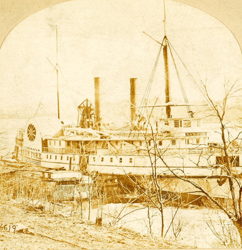 Detail of Waiting for a load of exchanged prisoners at Aiken's Landing, James River, March, 1865, USA by Anonymous
