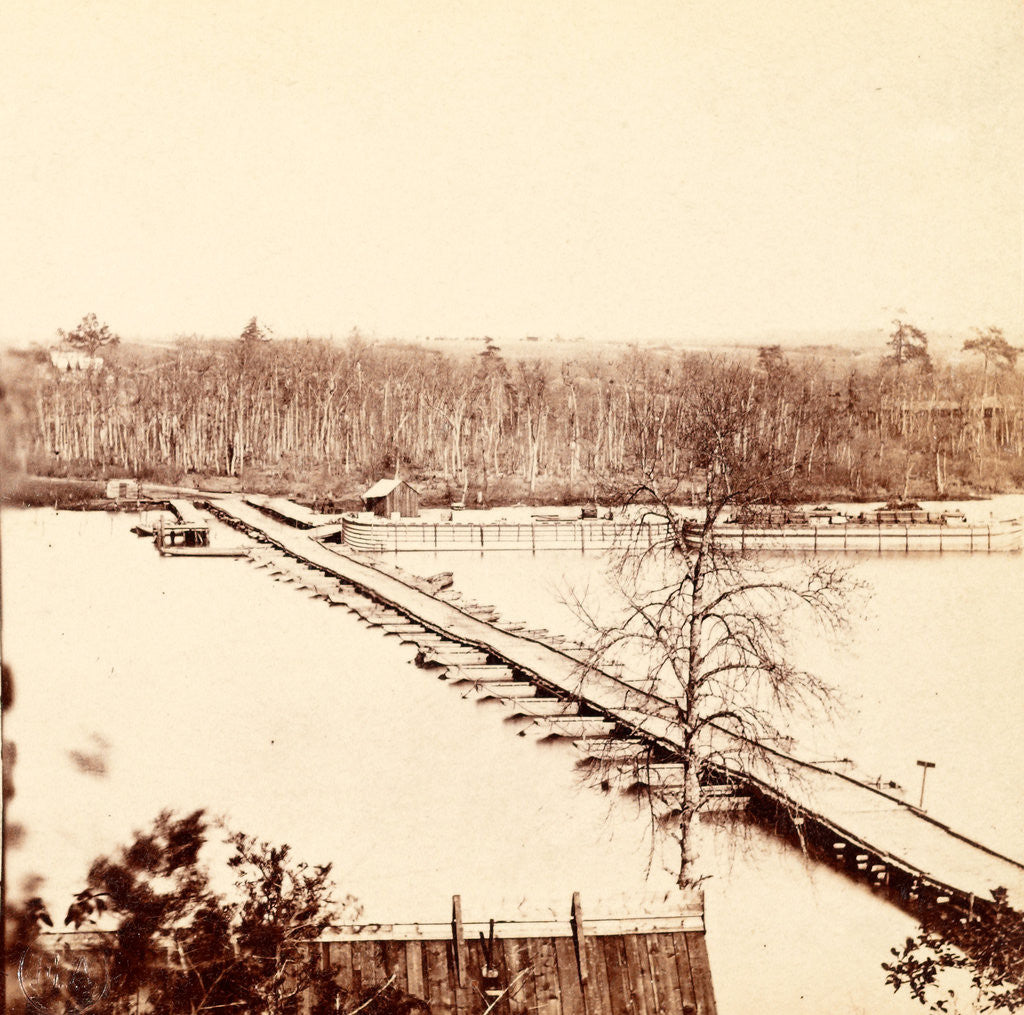 Detail of Pontoon across the Appomattox River, VA, Broadway Landing, USA by Anonymous