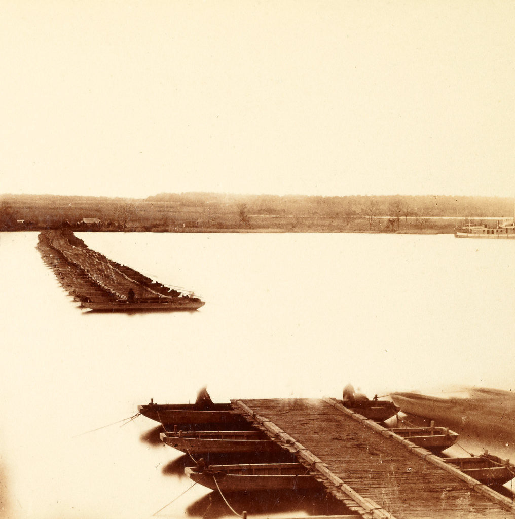 Detail of Pontoon bridge opened for steamers, USA by Anonymous