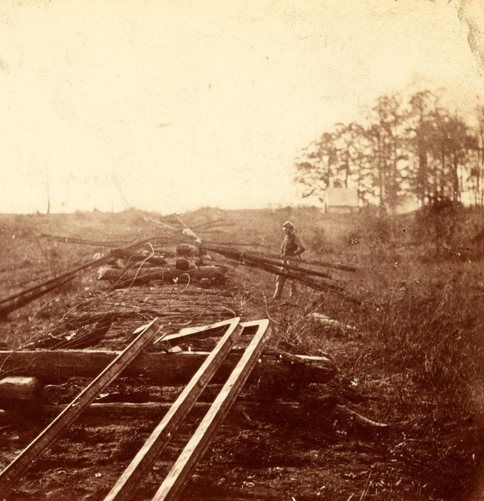 Detail of How Sherman's boys fixed the railroad, USA by Anonymous