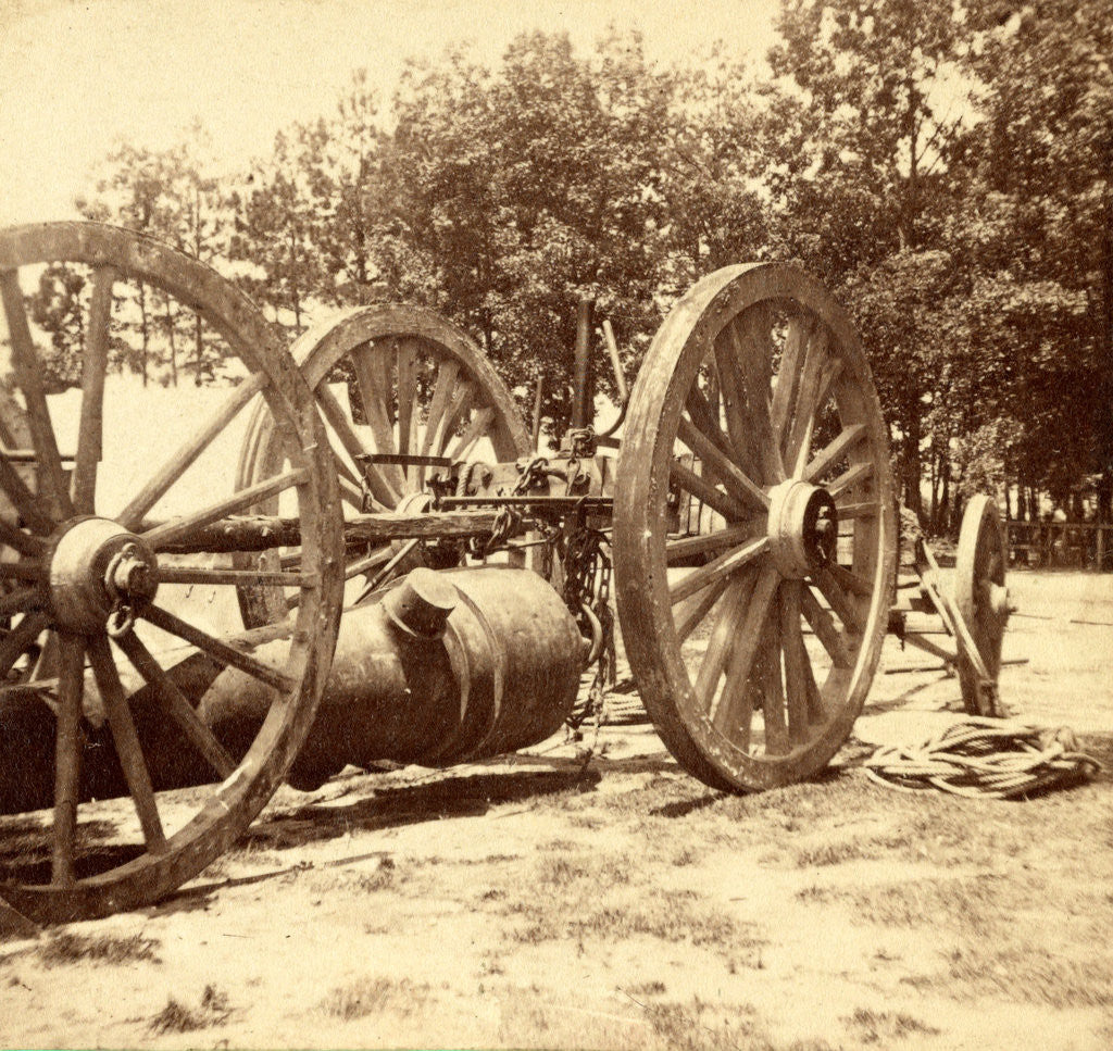 Detail of Same gun and sling cart as shown in no. 1051, showing how the gun is slung under the cart, USA by Anonymous
