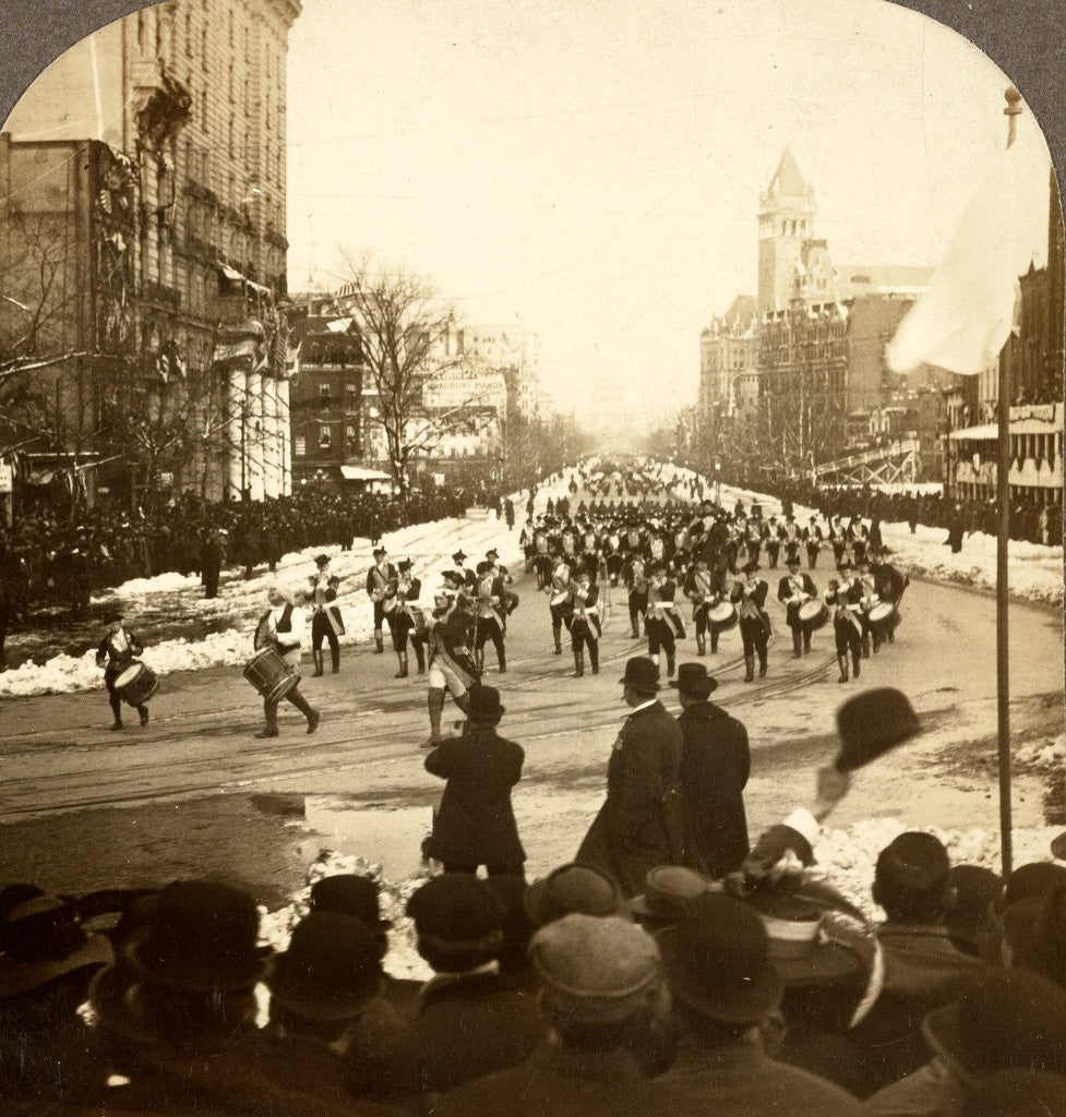Detail of Keeping step to fife and drum. Inaugural parade, Washington, D.C., March 4, 1909, USA by Anonymous