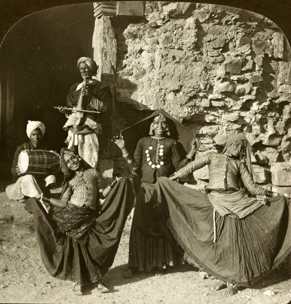 Detail of Professsional dancing girls in the streets of old Delhi, India by Anonymous