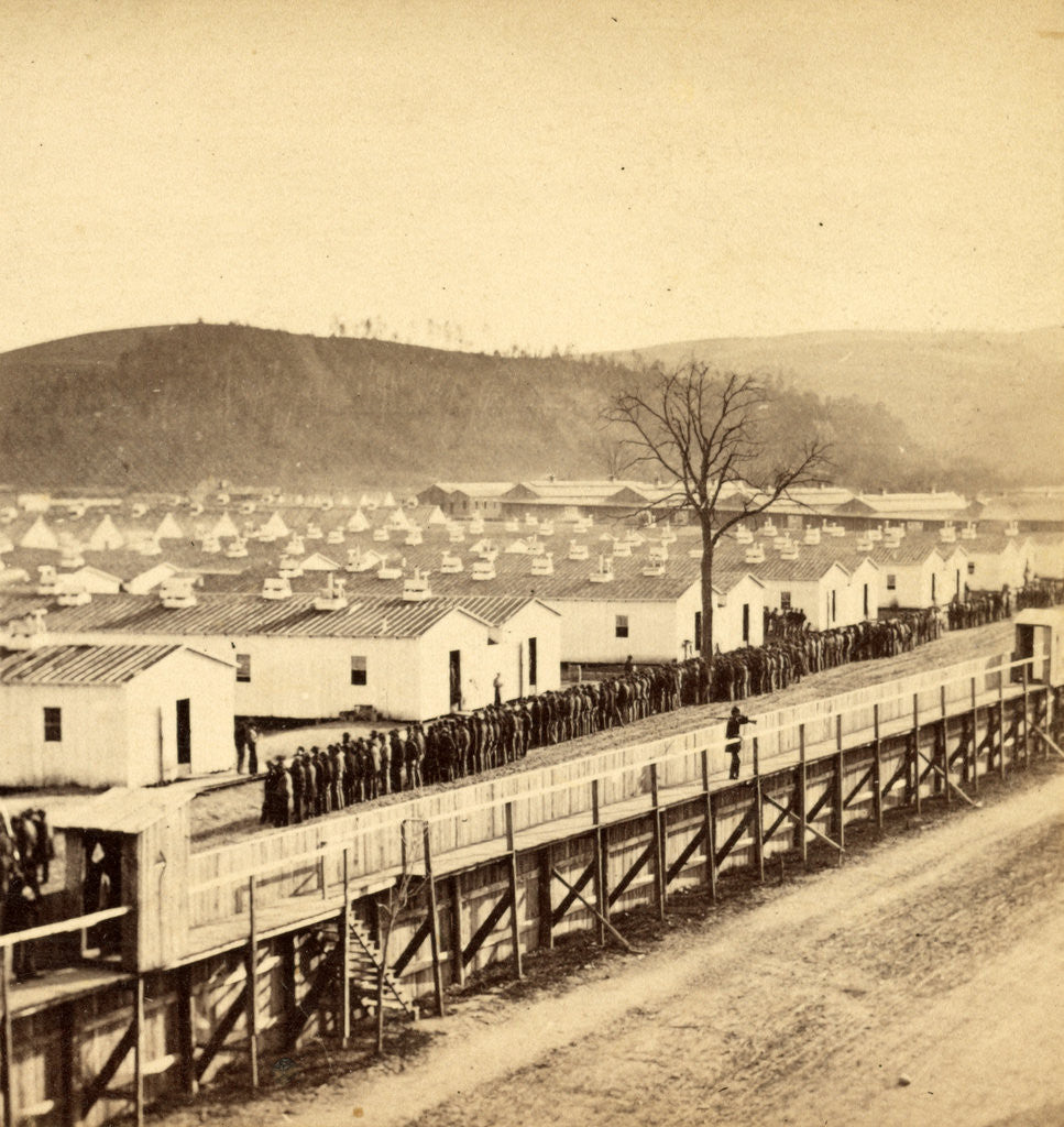 Detail of Home views. No. 15, Rebel prison, 1865, USA by Anonymous