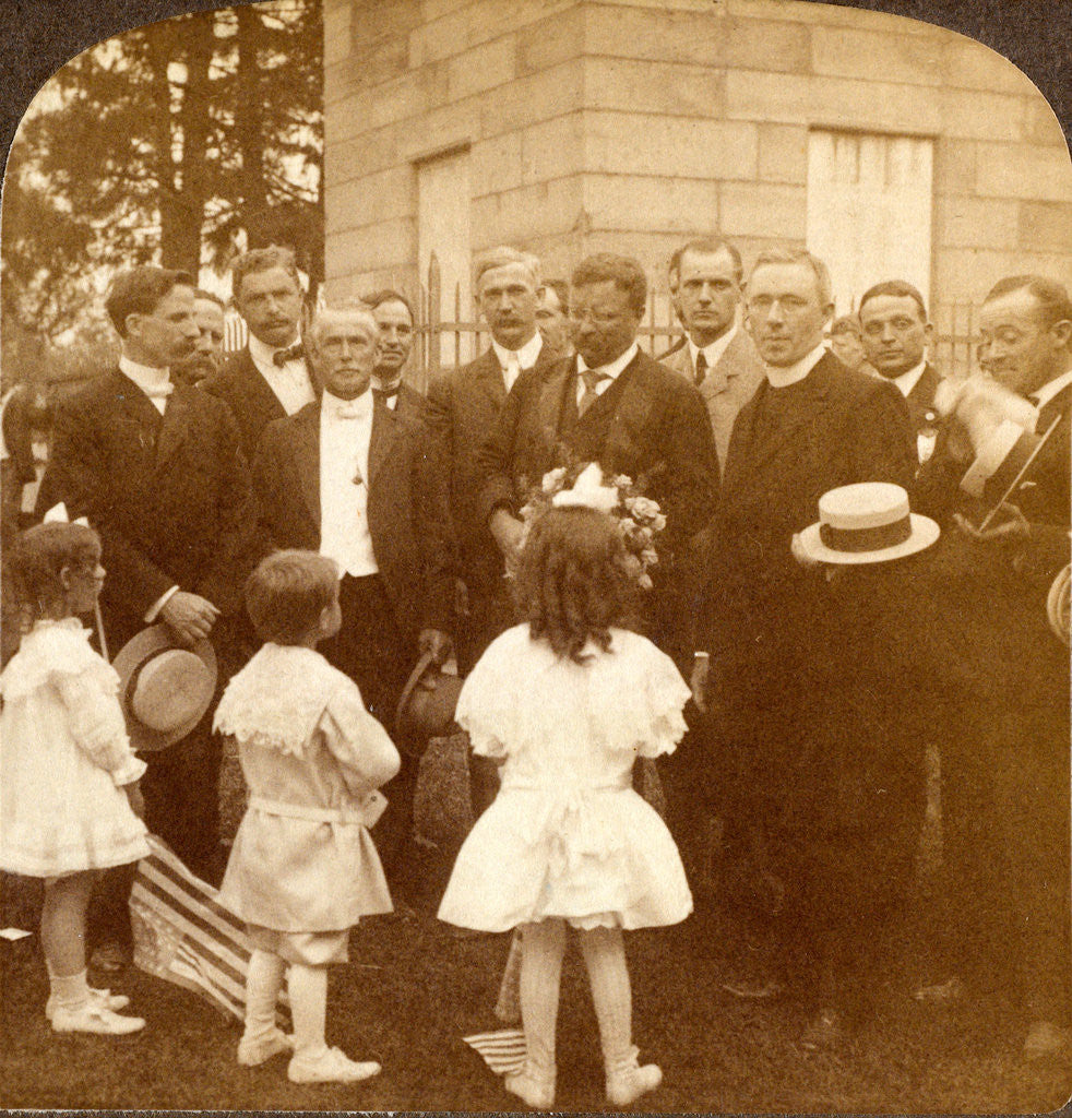 Detail of A tribute from the children to President Roosevelt at the monument, Wyoming, Pa., USA by Anonymous