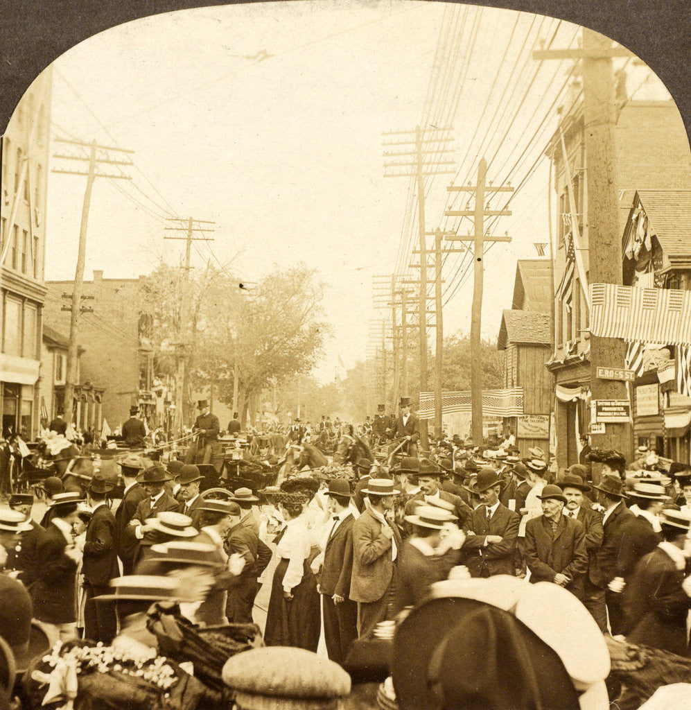 Detail of C.T.A.U. Parade on S. Main St., showing John Mitchell in carriage, Wilkes-Barre, Pa., Aug. 10, 1905., USA by Anonymous