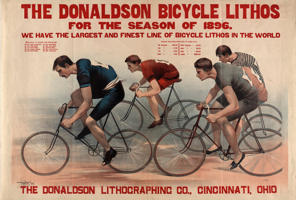 Detail of The Donaldson bicycle lithos for the season of 1896 by Anonymous