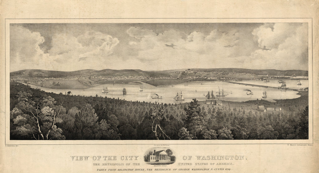 Detail of View of the city of Washington, the metropolis of the United States of America by Fitz Henry Lane
