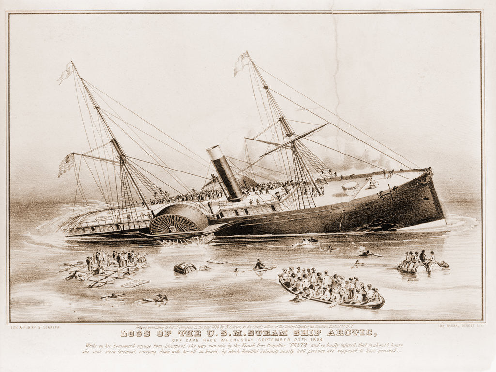 Detail of Loss of the U.S.M. steam ship Arctic: off Cape Race Wednesday September 27th 1854 by Anonymous