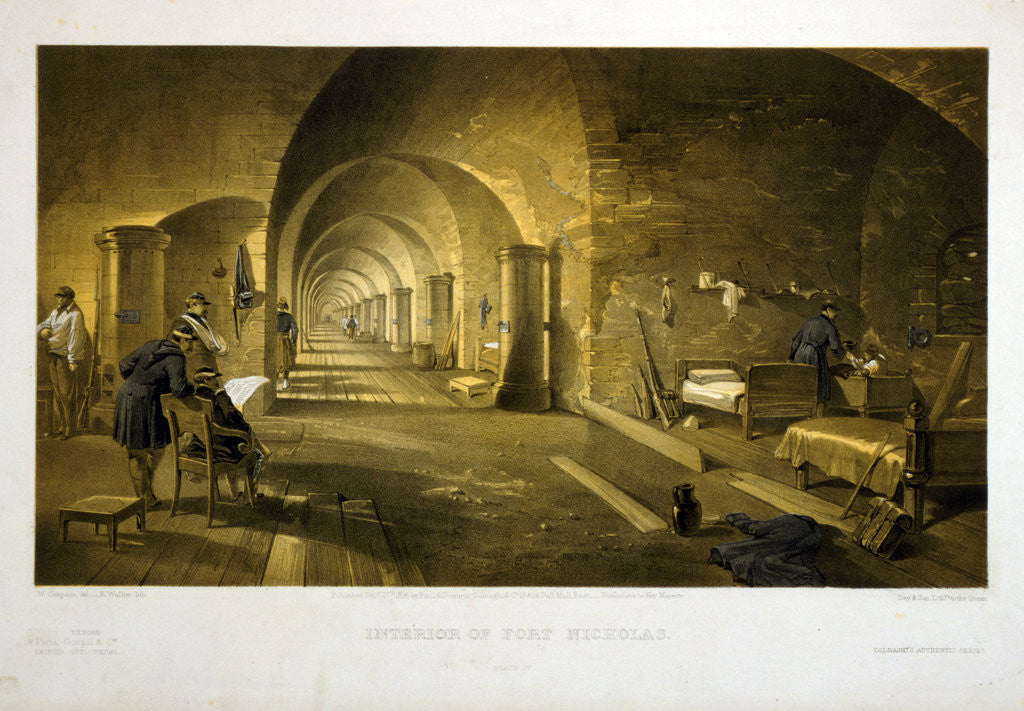 Detail of Interior of Fort Nicholas by William Simpson
