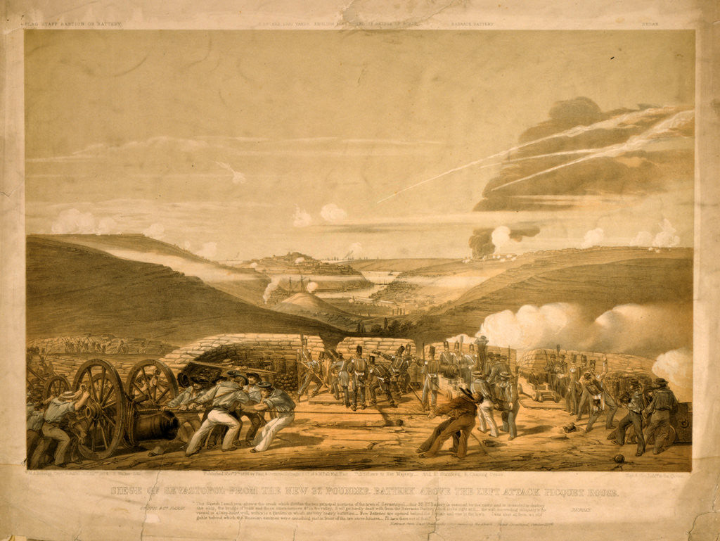 Detail of Siege of Sevastopol from the New 32 pounder battery above the left attack Picquet House by Anonymous