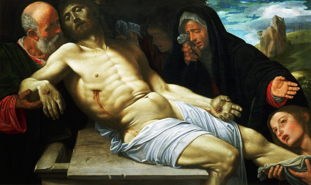 Detail of The Lamentation of Christ by Giovanni Girolamo Savoldo