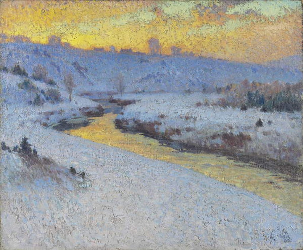Detail of Stream in Winter by Marc Aurele de Roy Suzor-Cote