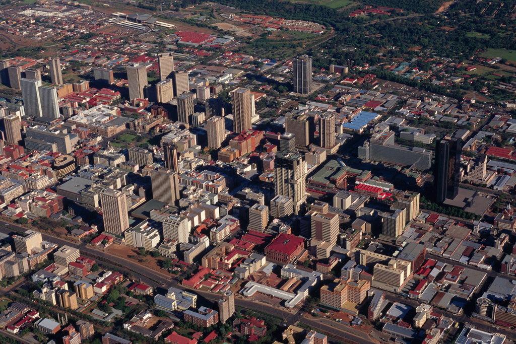 Detail of Aerial View of Downtown Pretoria by Anonymous