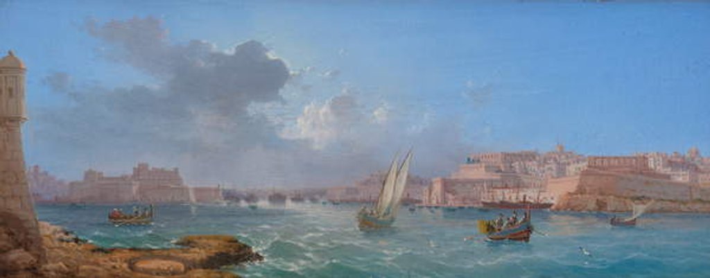 Detail of Grand Harbour, Valletta by Luigi Maria Galea
