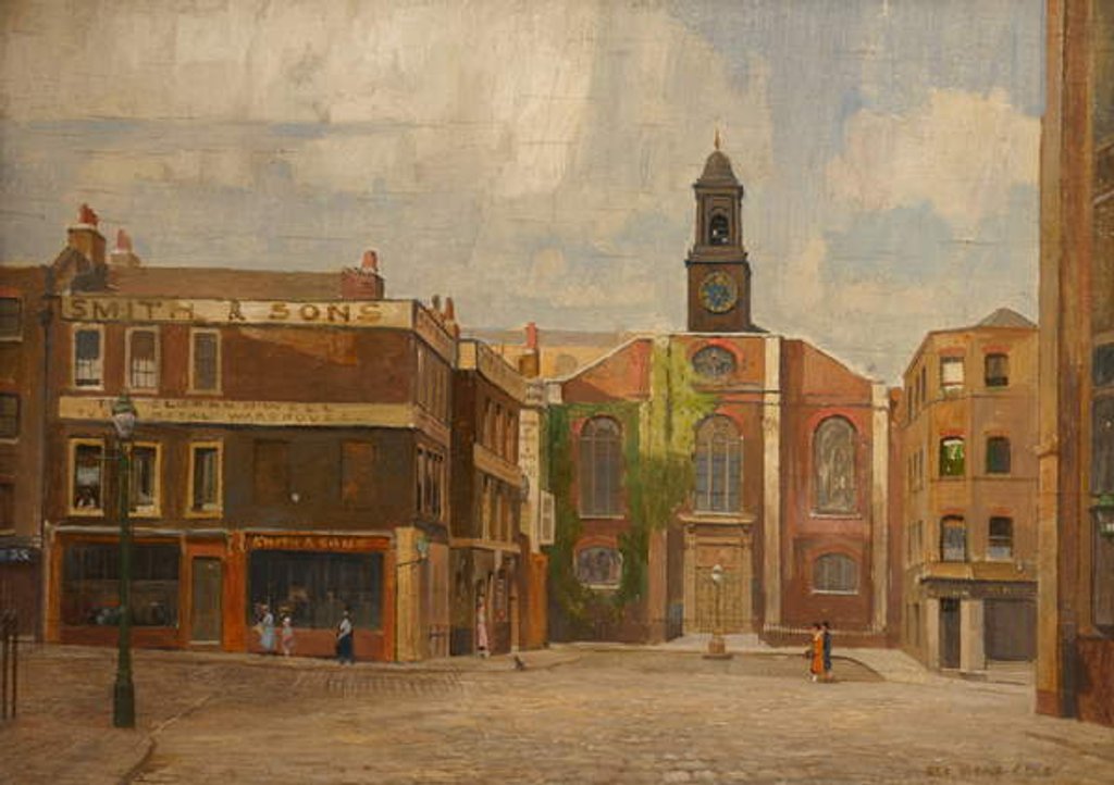 Detail of St John's Church, Clerkenwell, c.1920 by Rex Vicat Cole