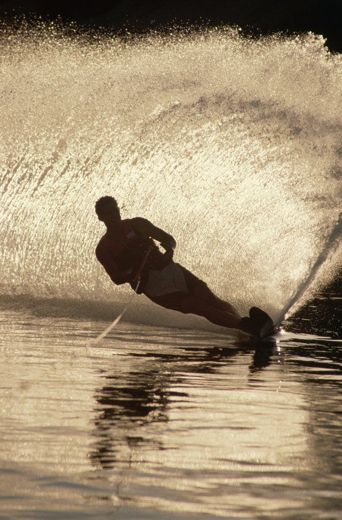 Detail of Water Skier Splashing on a Turn by Anonymous