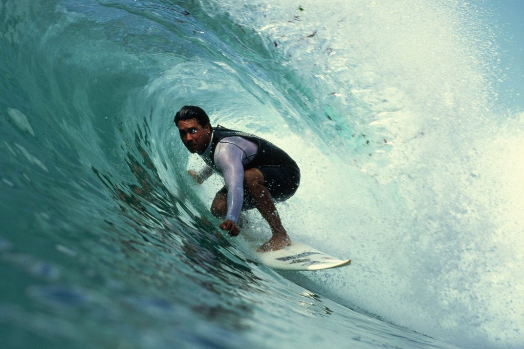 Detail of Professional Surfer Riding a Wave by Corbis