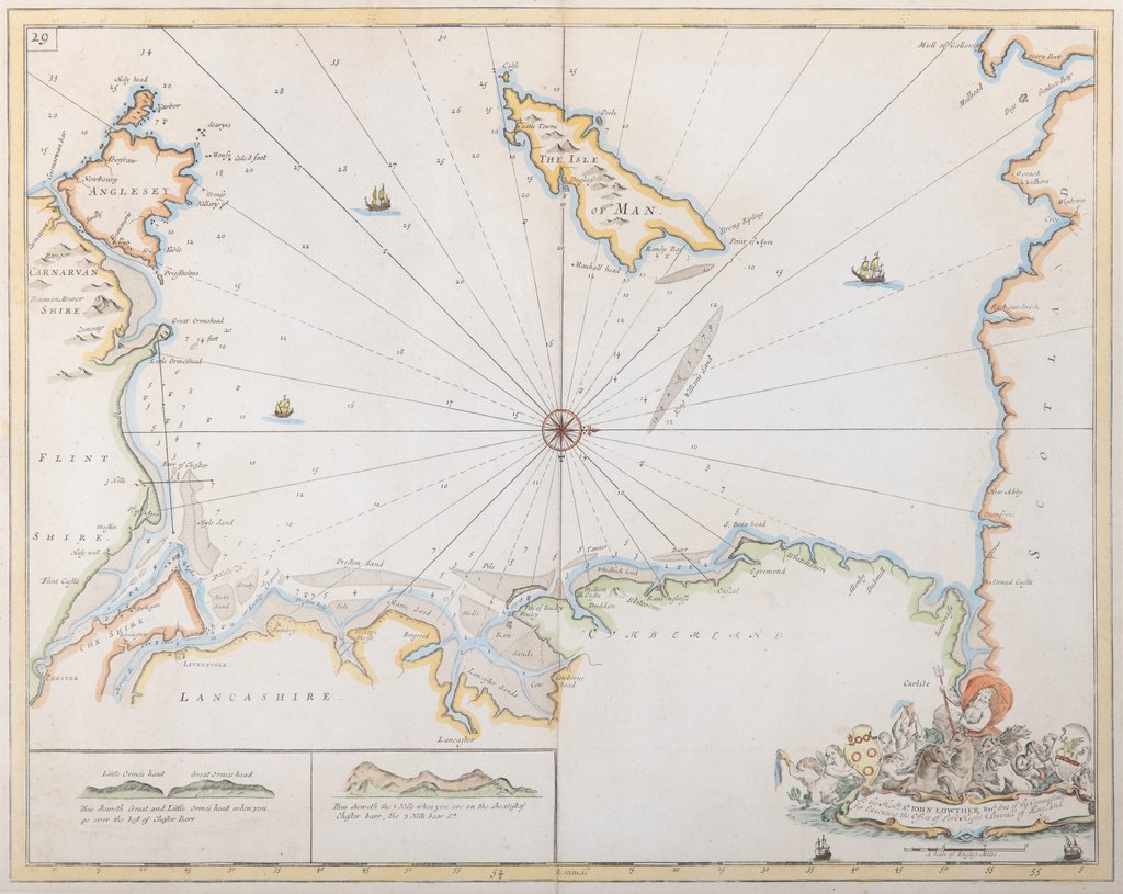 Detail of Chart of part of the Irish Sea including the Isle of Man by Greenvile Collins