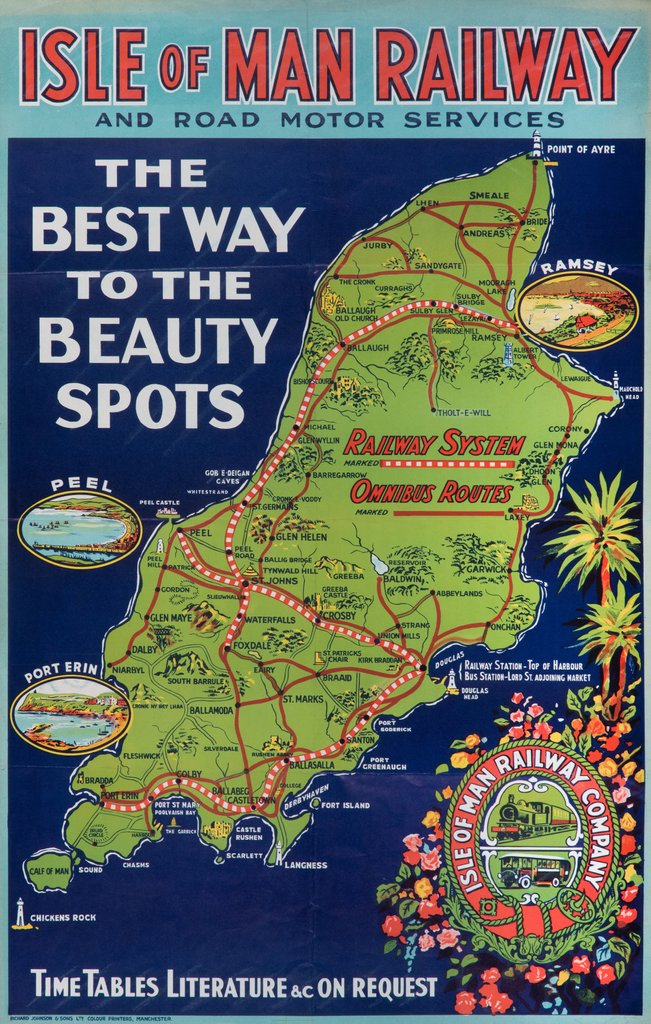 Detail of Isle of Man Railway and Road Services ‘The Best Way to the Beauty Spots' by Unknown