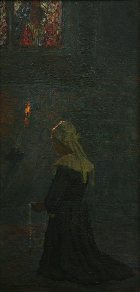 Detail of At Prayer, 1905 by George Sherwood Hunter