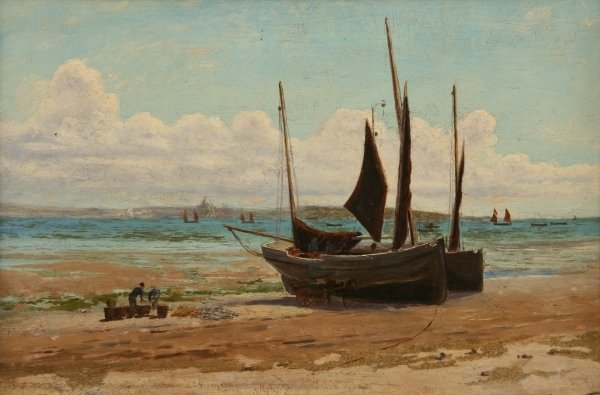 Detail of Fishing boats in Mount's Bay by Henry Martin