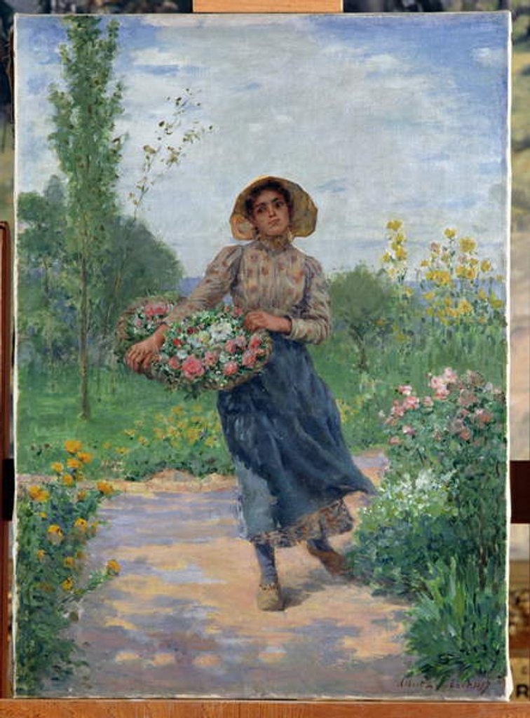 Detail of Picking flowers, 1897 by Albert Lambert