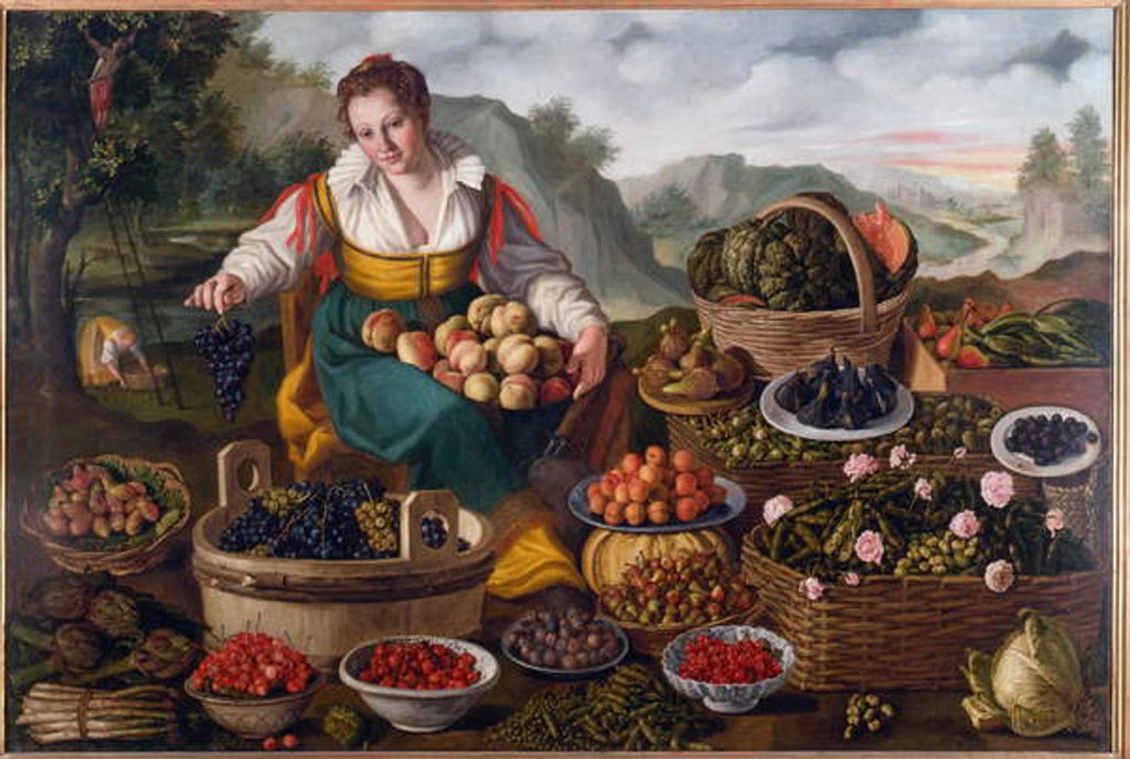 Detail of Fruit seller, 1578-81 by Vincenzo Campi