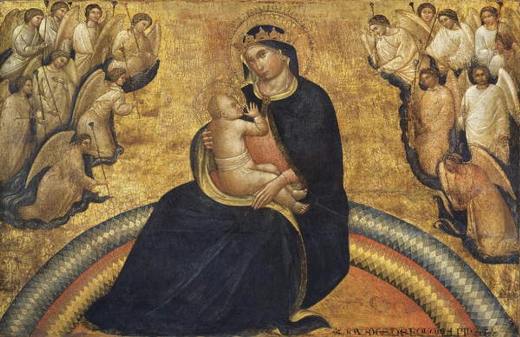 Detail of Madonna with Child and Angels, 1370-77 by Giovanni da Bologna