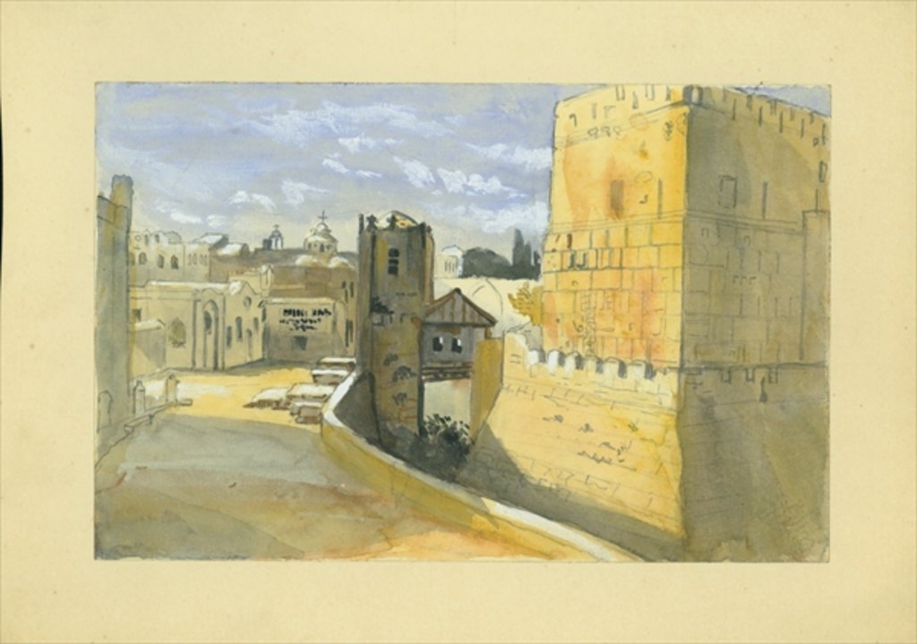Detail of View of a town by Claude Conder