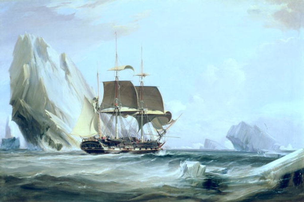 Detail of The Barque 'Auriga' in Antarctic Waters, 1838 by George the Elder Chambers