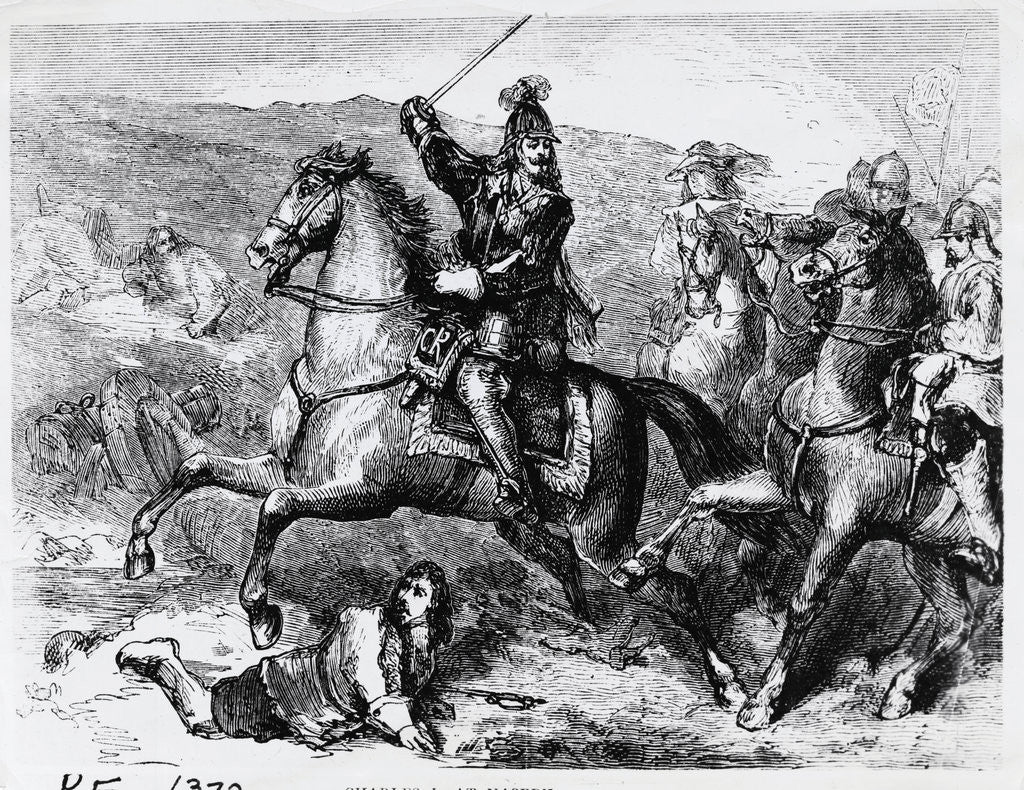 Detail of King Charles I mounted on a Horse in Battle by Anonymous