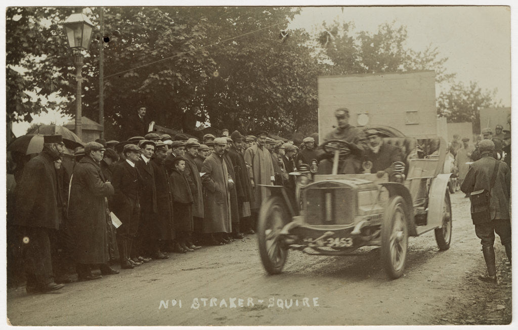 Detail of L.R. Squire at the start, 1907 Tourist Trophy Heavy Touring Motorcar race by Anonymous