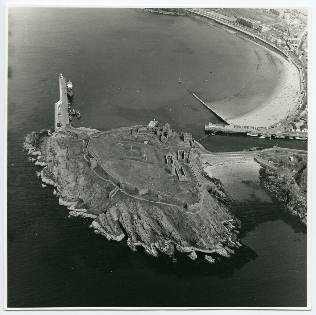 Detail of Aerial view of Peel Castle taken from the west by Manx Technical Publications Ltd