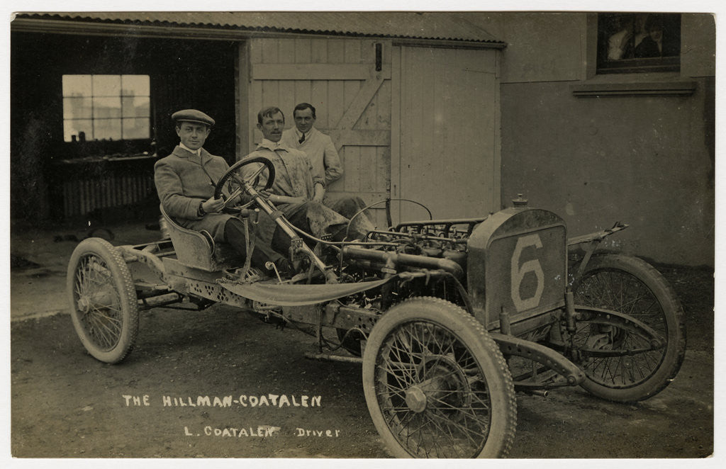 Detail of Louis Coatalen in a Coatalen, 1908 Tourist Trophy motorcar race by Anonymous