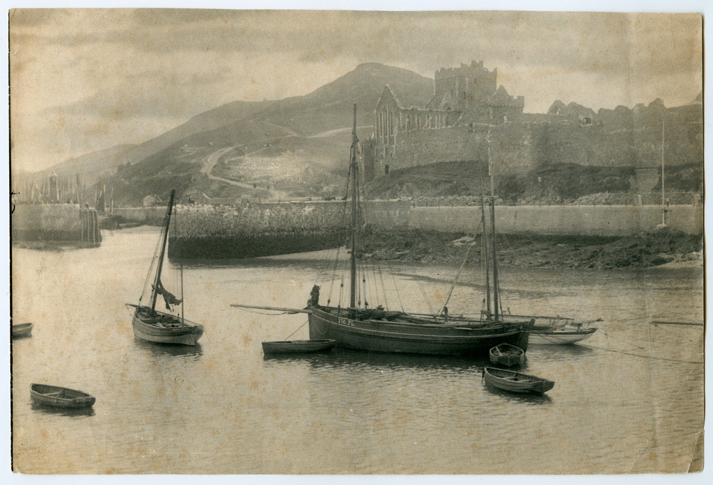 Detail of Peel Harbour and Castle by George Bellett Cowen