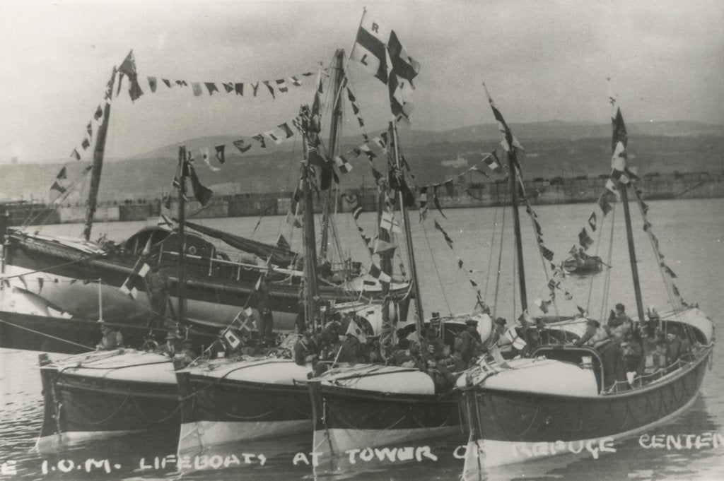 Detail of Isle of Man lifeboats, Douglas Harbour by George Bellett Cowen