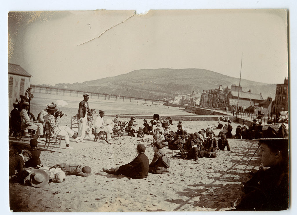 Detail of Ramsey Promenade, with Allan and Bill Kier's minstrels by Thomas Horsfell Midwood