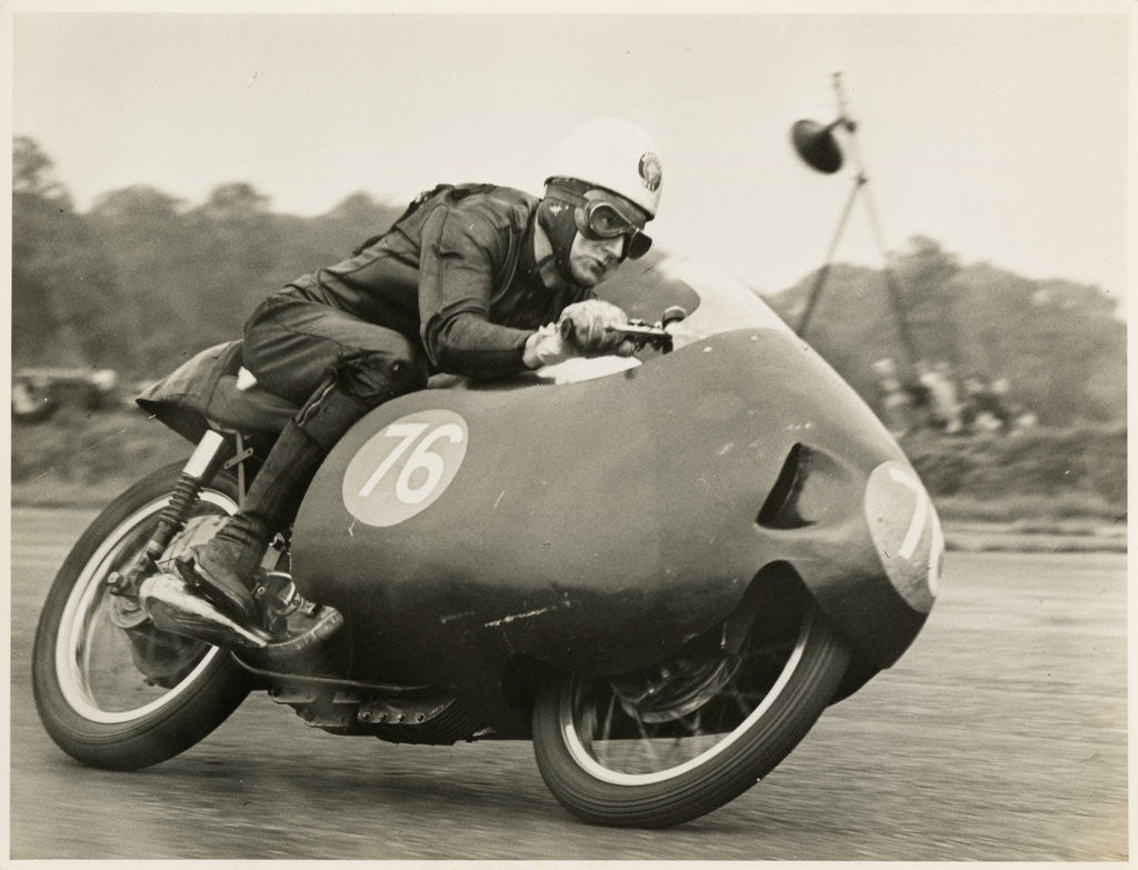 Alistair King, TT (Tourist Trophy) rider riding as number 76 by T.M. Badger
