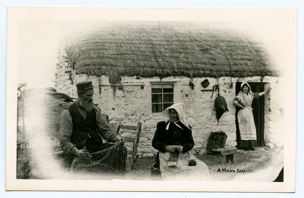 Detail of Mr & Mrs Crennell, A Manx Family by George Bellett Cowen